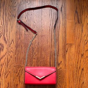 Urban Expressions Red Crossbody Wallet On Chain with Adjustable Strap